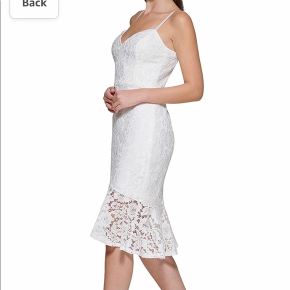 GUESS Marciano White Bodycon Lace w/ Flounce Hem - Size XS, 2 - Picture 2 of 7